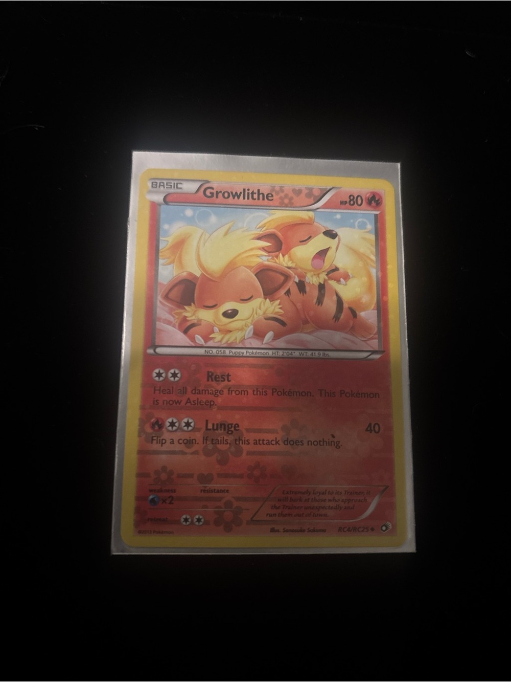 Radiant growlithe, servine,Pokemon Growlithe Trading Card - Yellow, Orange, Red